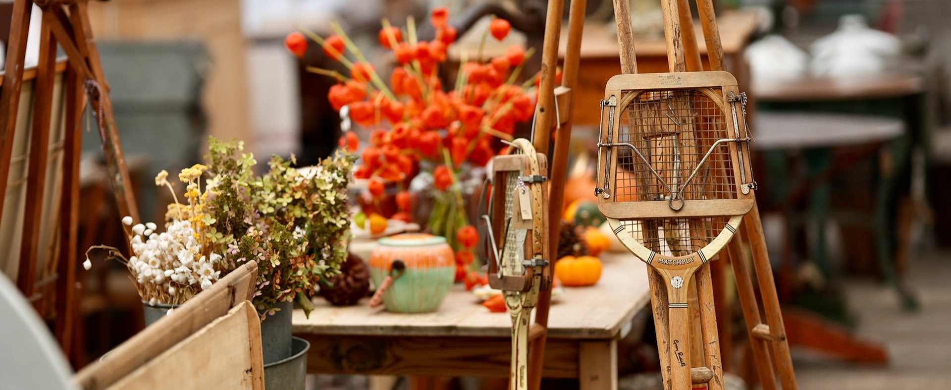 Vintage garden items at the Greenhouse Emporium